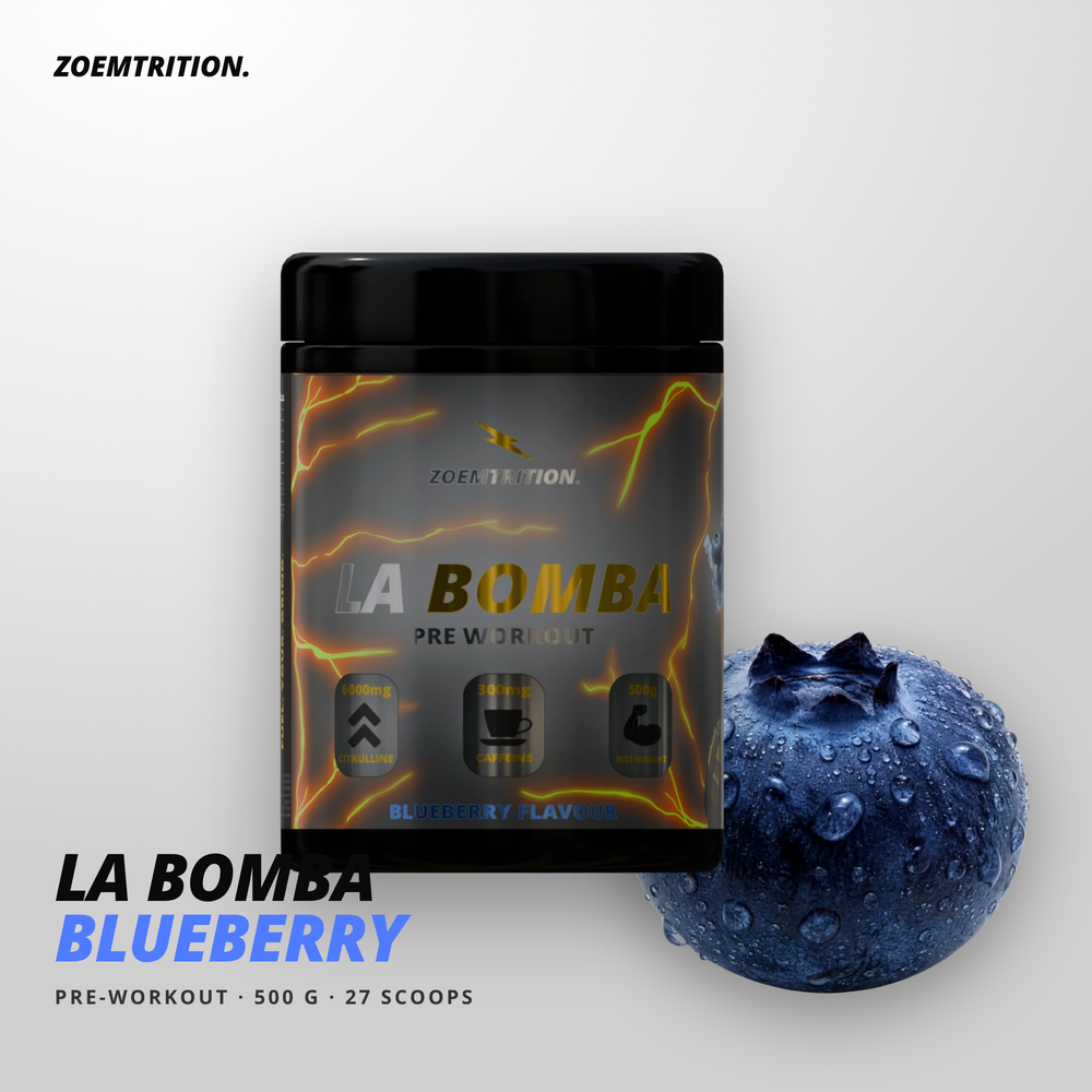 LA BOMBA Blueberry pre-workout, 500 g jar